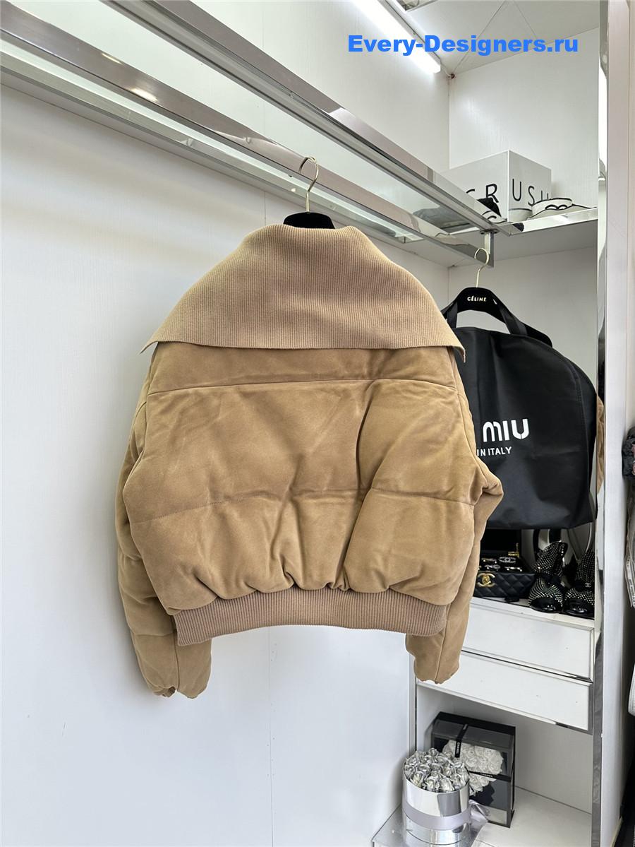 M1um1u maillard patchwork knitted jacket