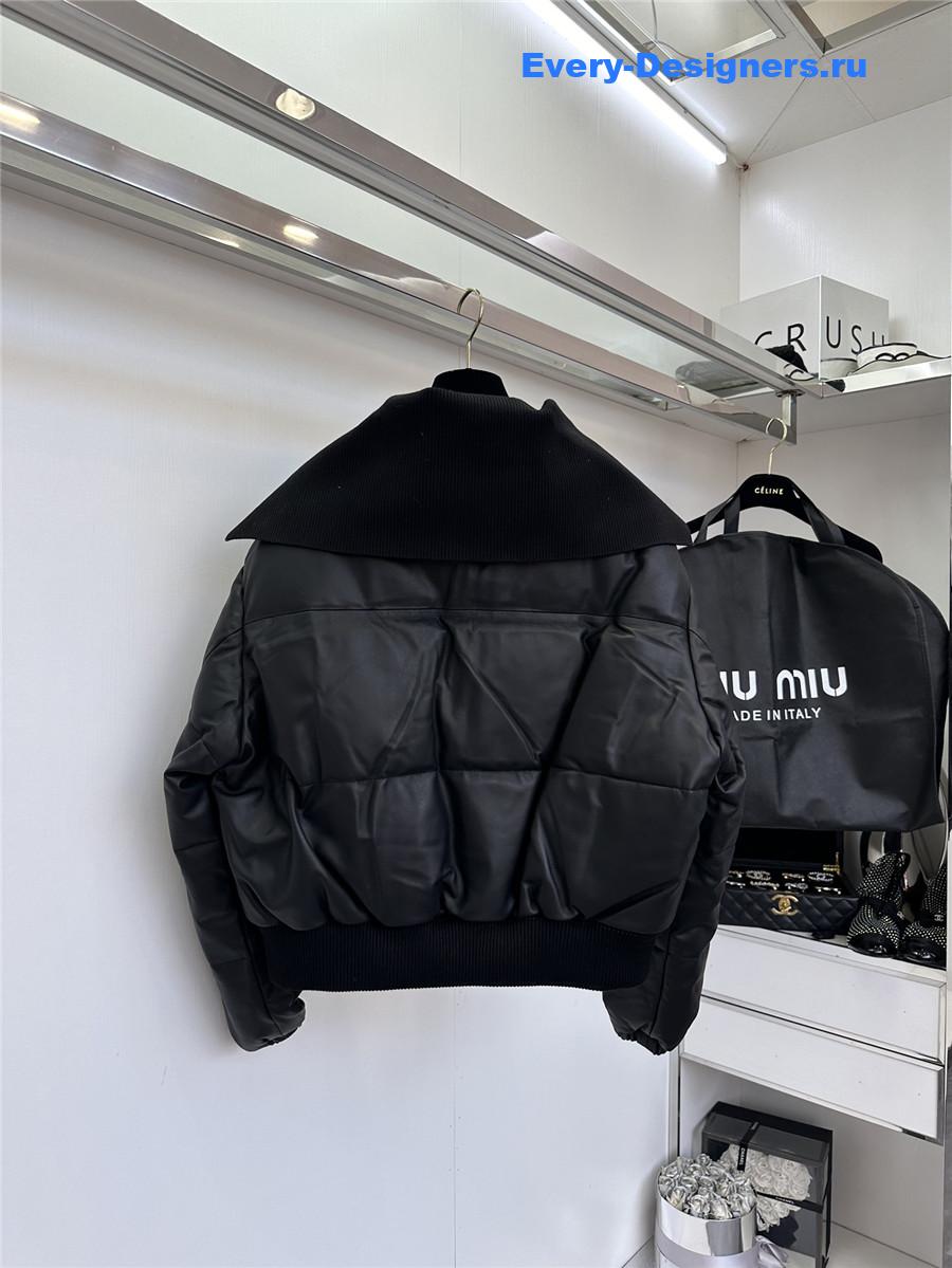 M1um1u maillard patchwork knitted jacket