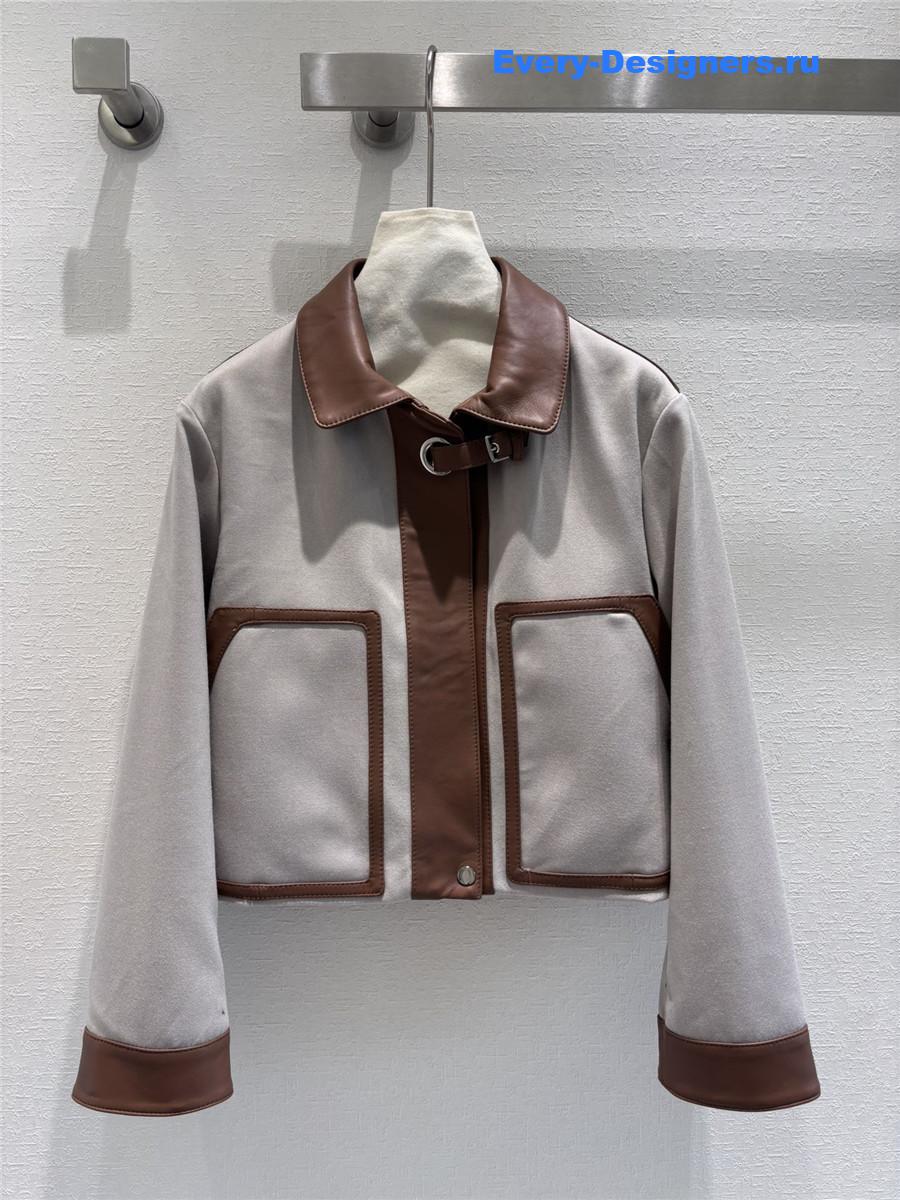 H**me5 short leather trench coat
