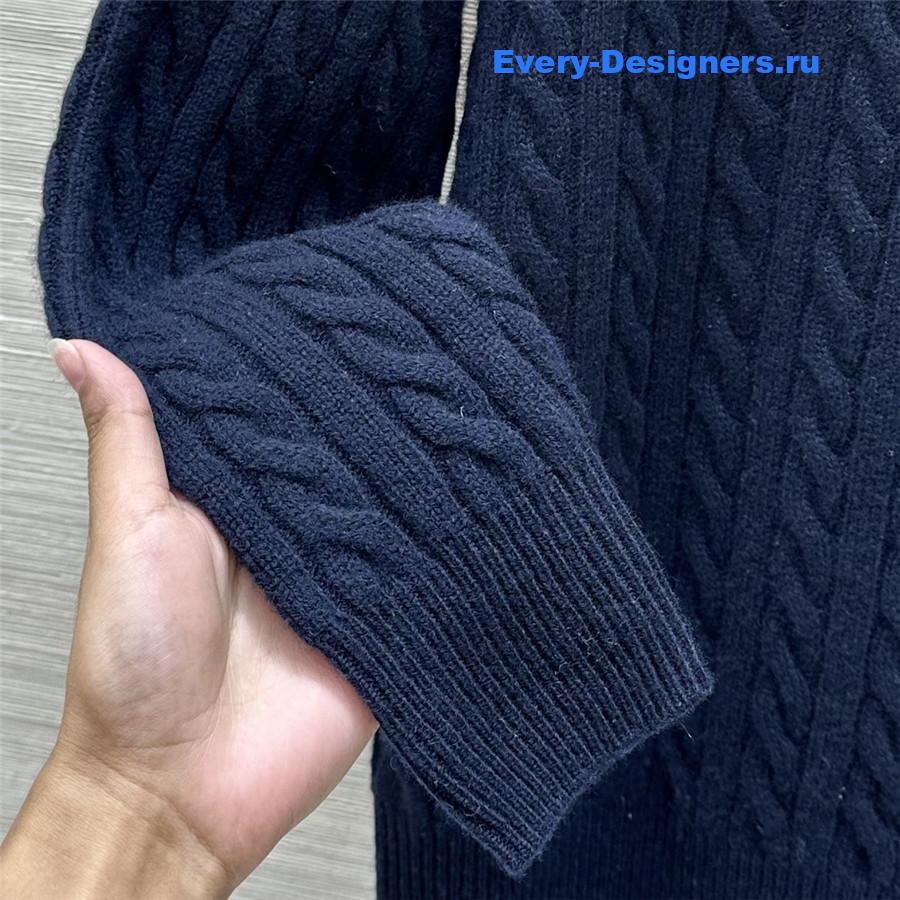 Miu Miu Clinic Knit Polo Shirt Navy