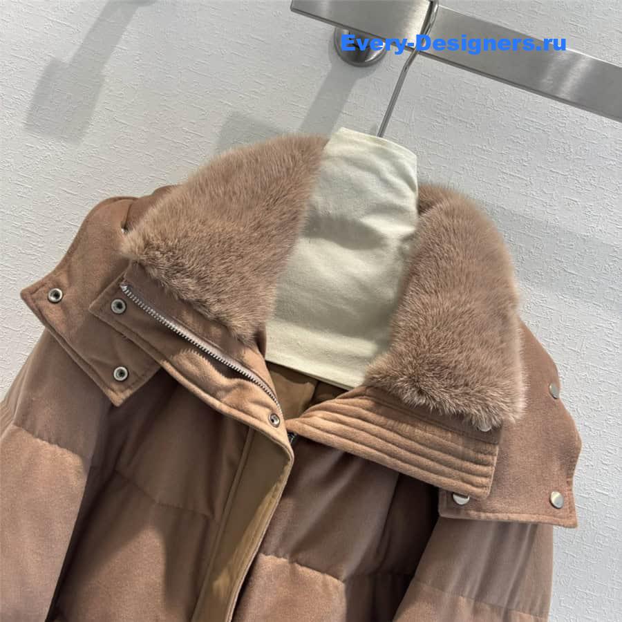 L0r0 P1ana cashmere mink collar down jacket