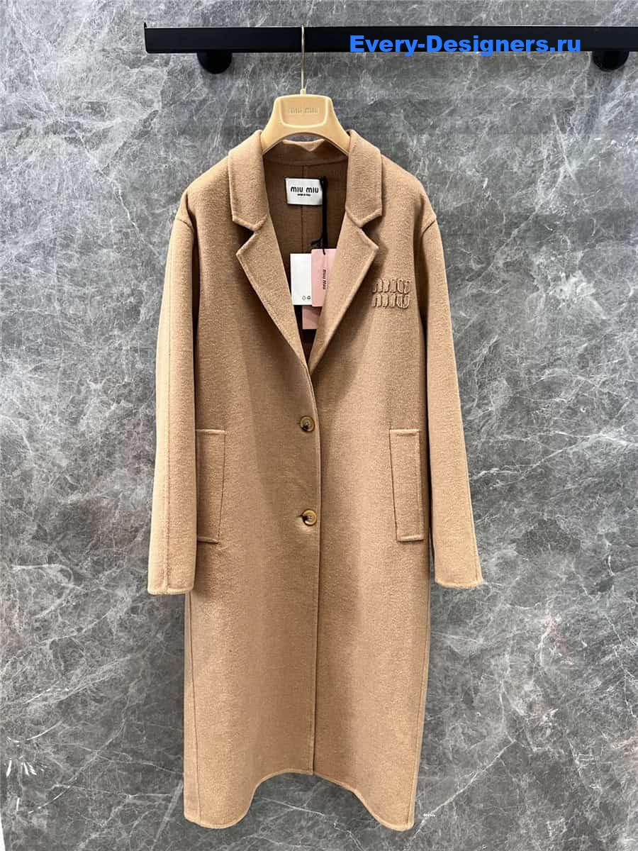 M1um1u camel cashmere coat
