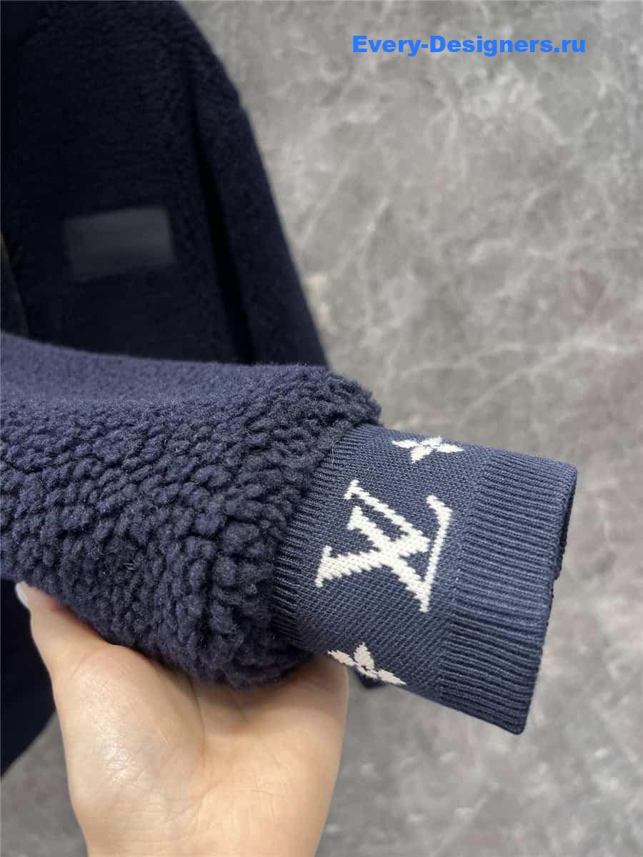 l0vis Vvtt0n lv stand collar grain fleece jacket