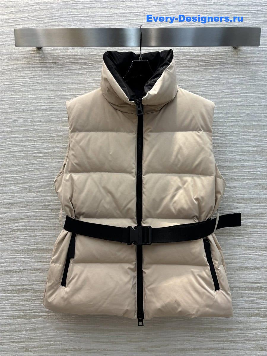 D10r stand collar belt vest down jacket