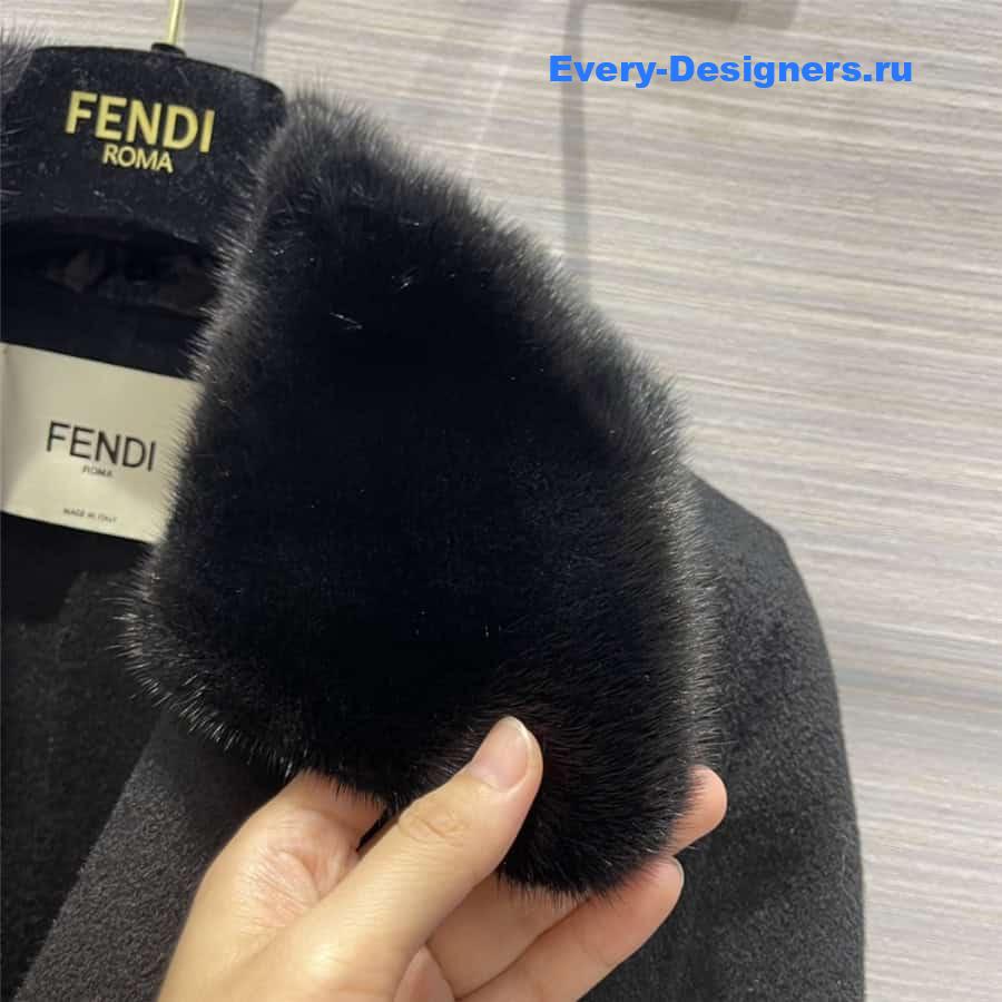 F**di mink fur collar handmade coat