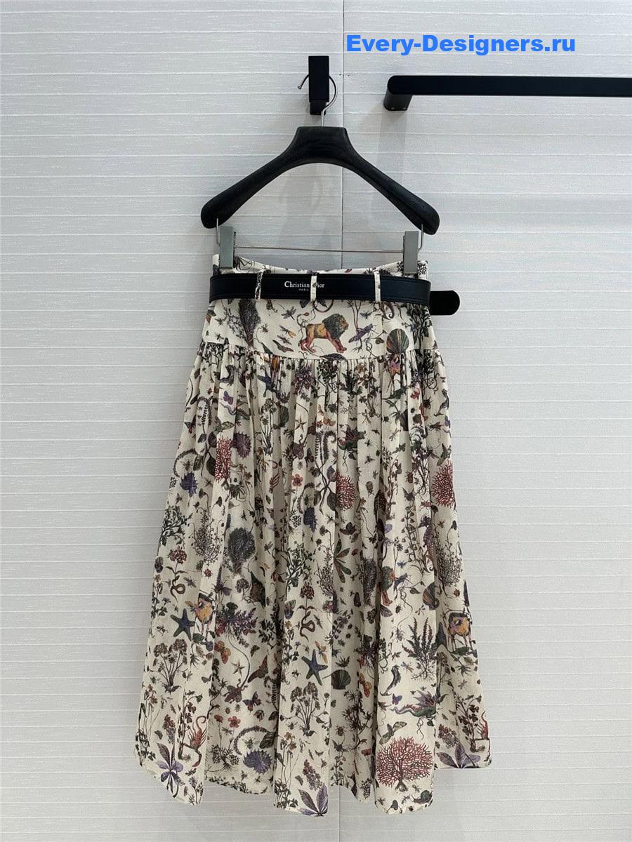 D10r positioning print long skirt
