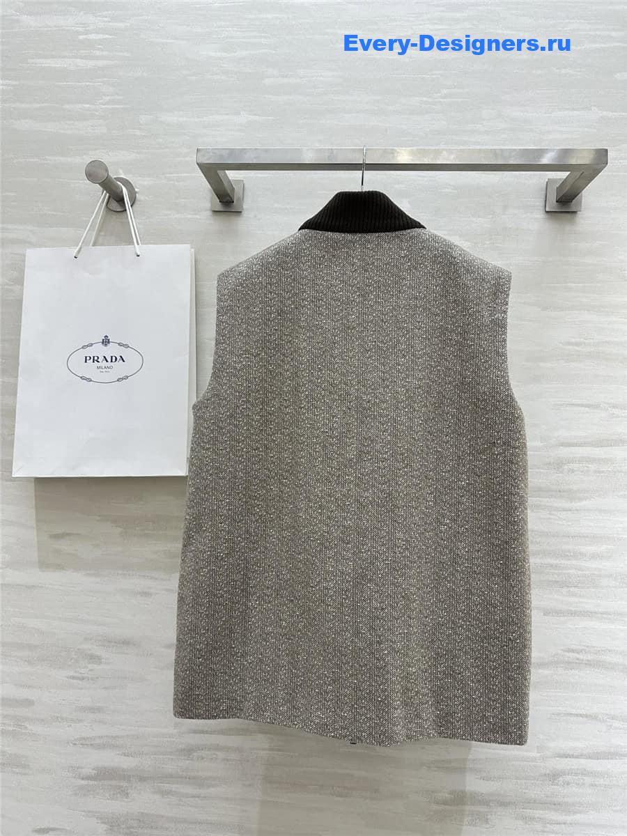Pra*a stand collar sleeveless vest jacket