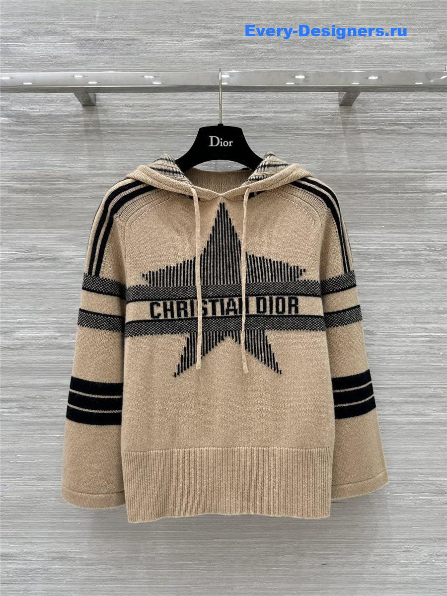 D10ralps three-quarter sleeve hooded sweater in beige