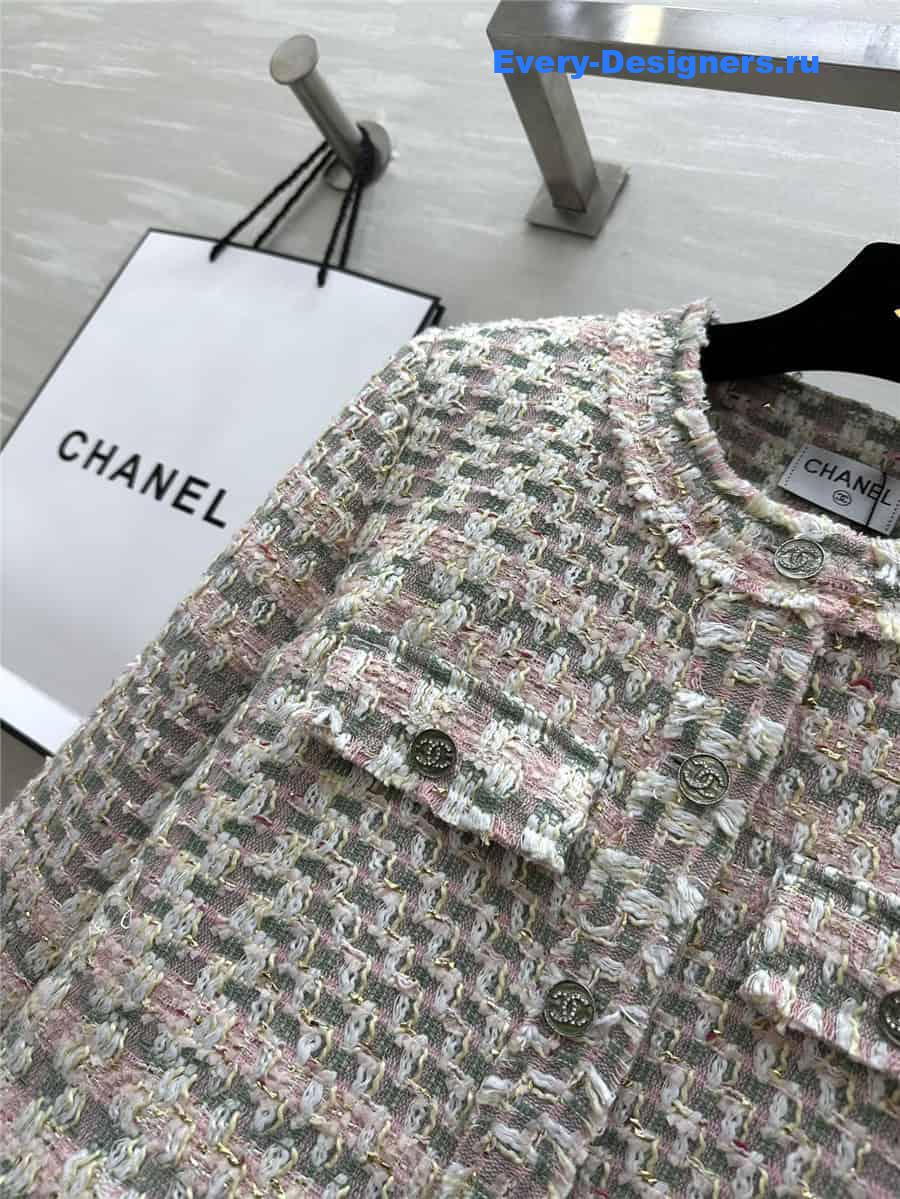 CC woven soft tweed jacket