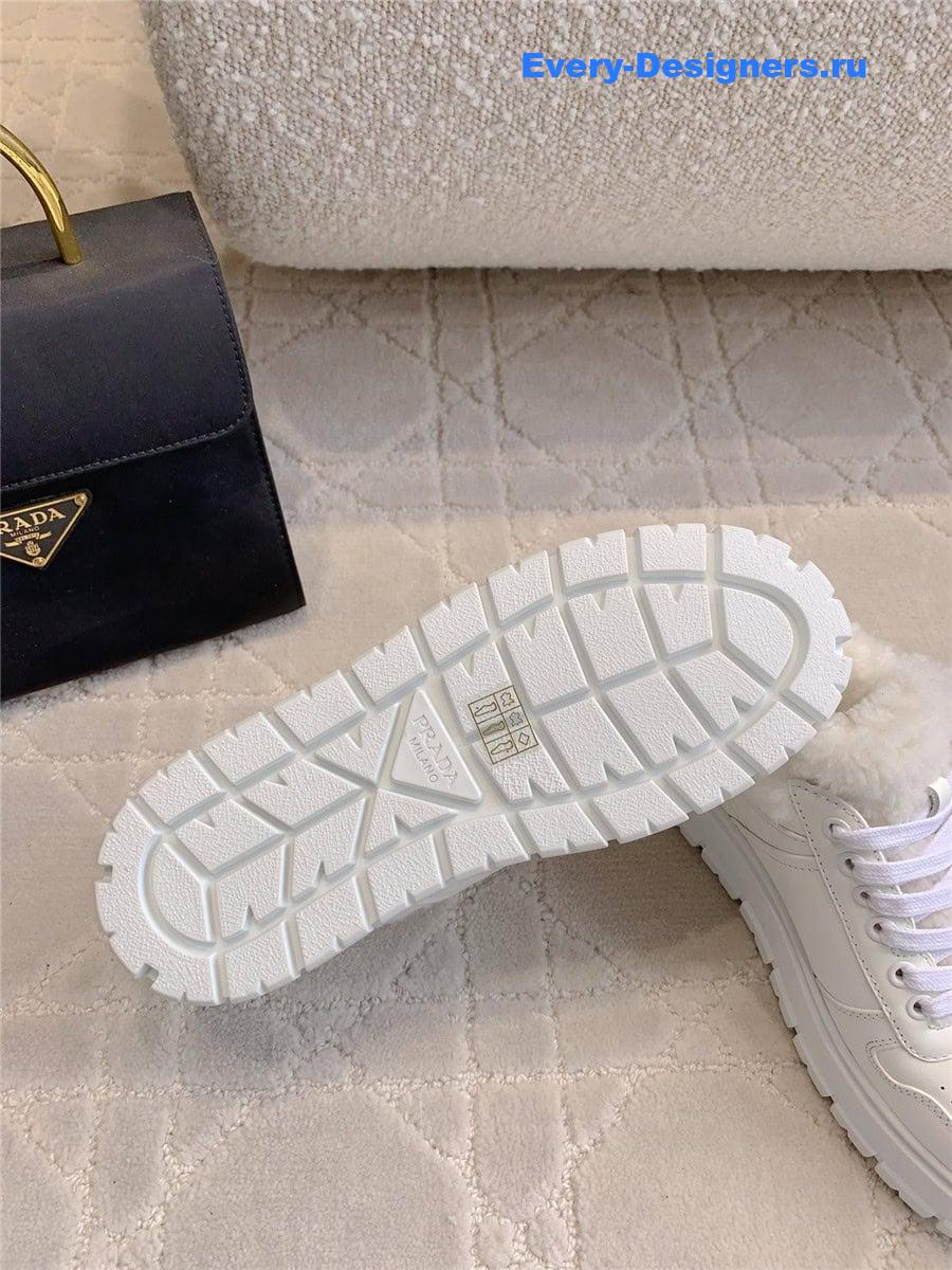 Pra*a triangle logo plaque lace-up sneakers