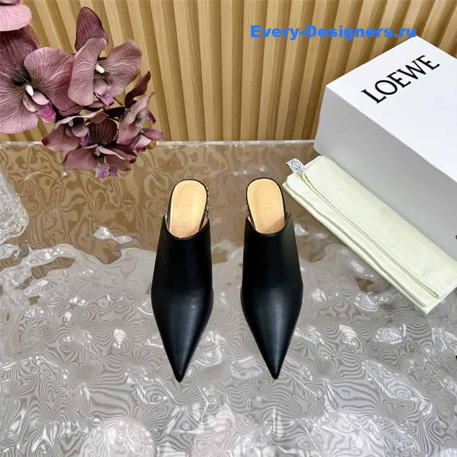 L0ew* anagram heel mules in black