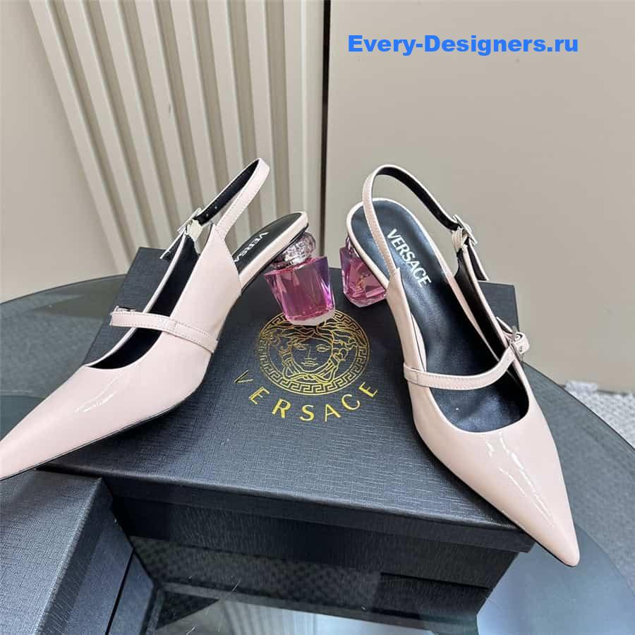 Versace Perfume Heels Pink Slingbacks