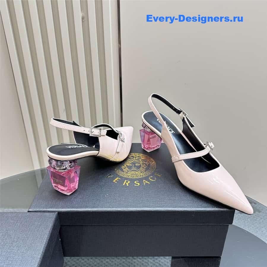 Versace Perfume Heels Pink Slingbacks