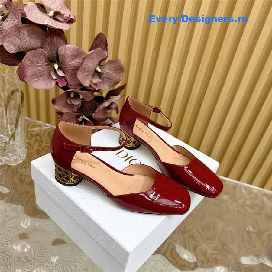 jolie D10r red patent calfskin pumps