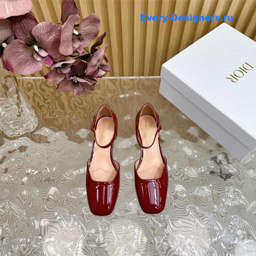 jolie D10r red patent calfskin pumps