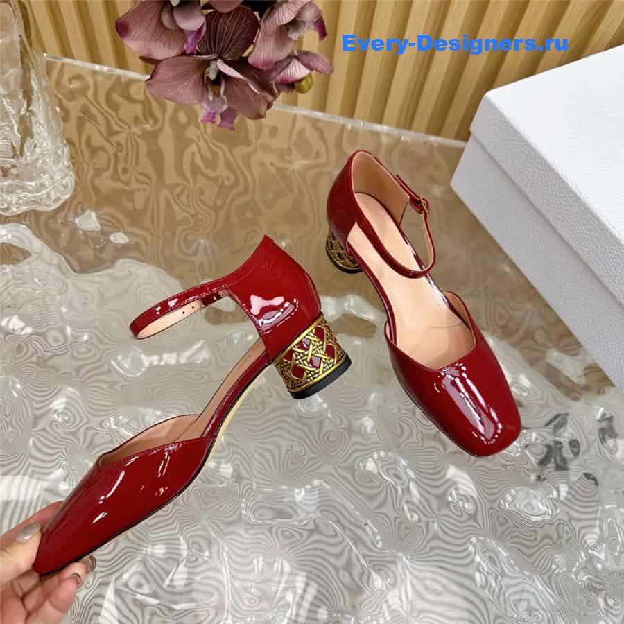 jolie D10r red patent calfskin pumps