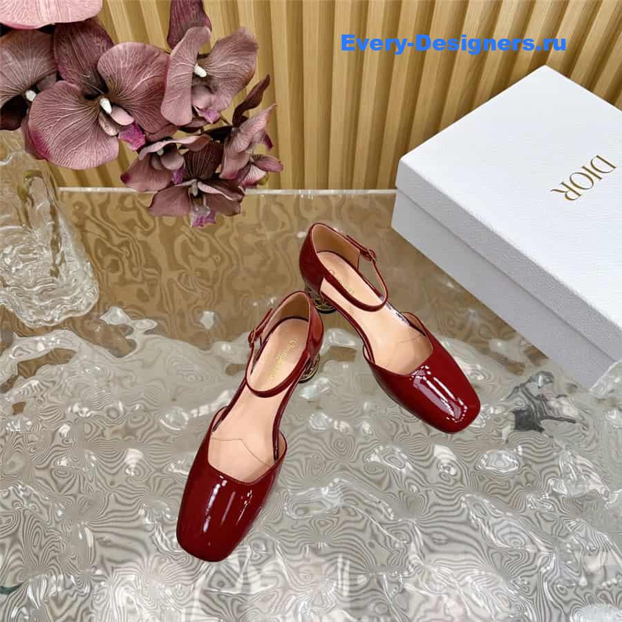 jolie D10r red patent calfskin pumps