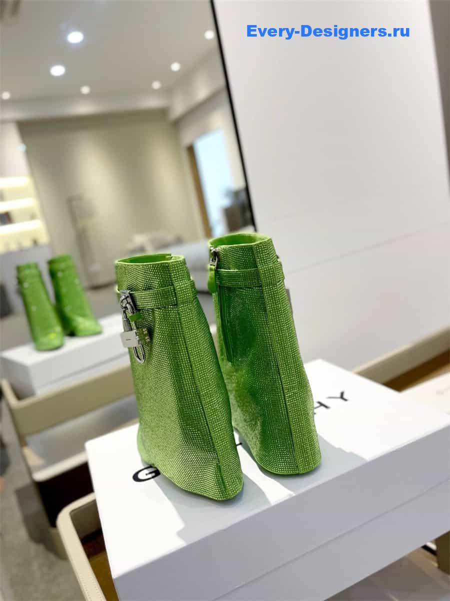 Givenchy Shark Lock Ankle Boots in Green