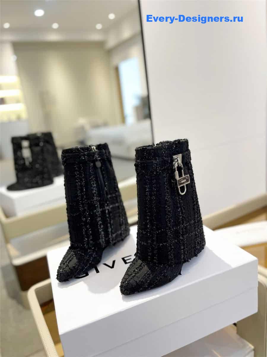 Givenchy Shark Lock Tweed Ankle Boots