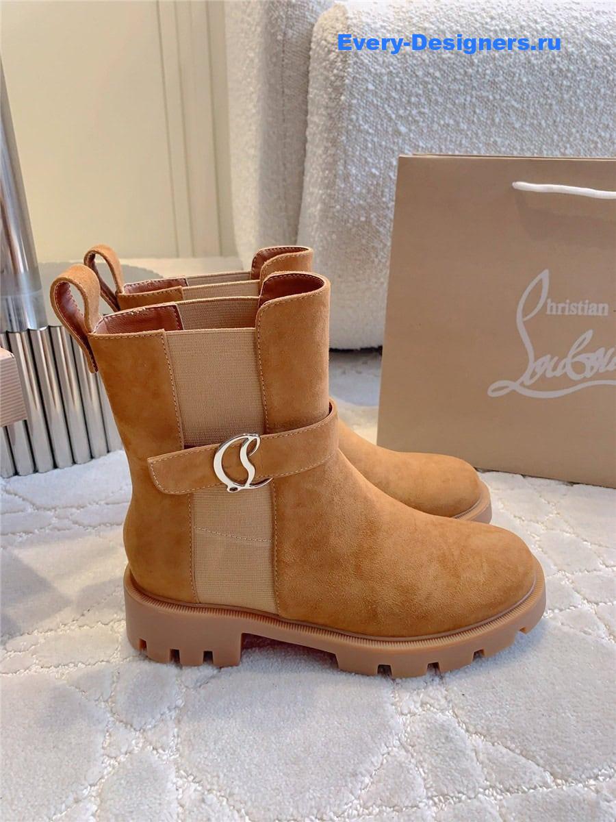 Chr1st1an louboutin brown chelsea suede ankle boots
