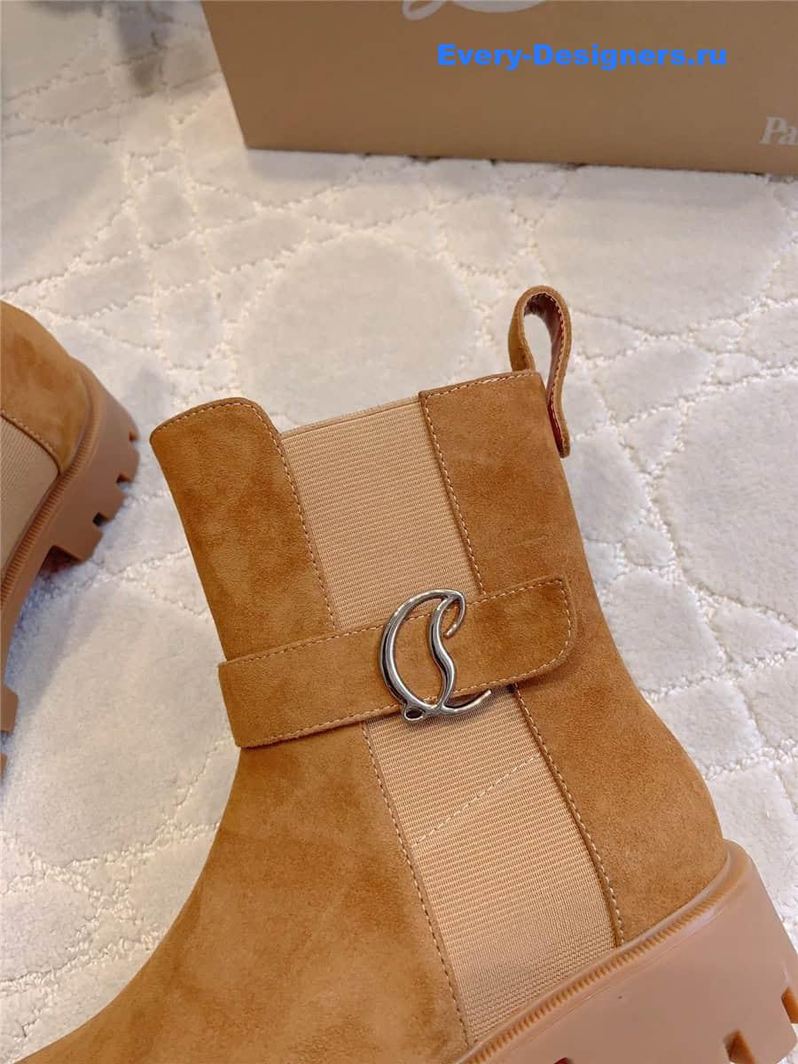 Chr1st1an louboutin brown chelsea suede ankle boots