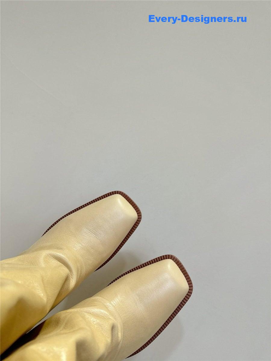 F**di beige leather high-heeled boots