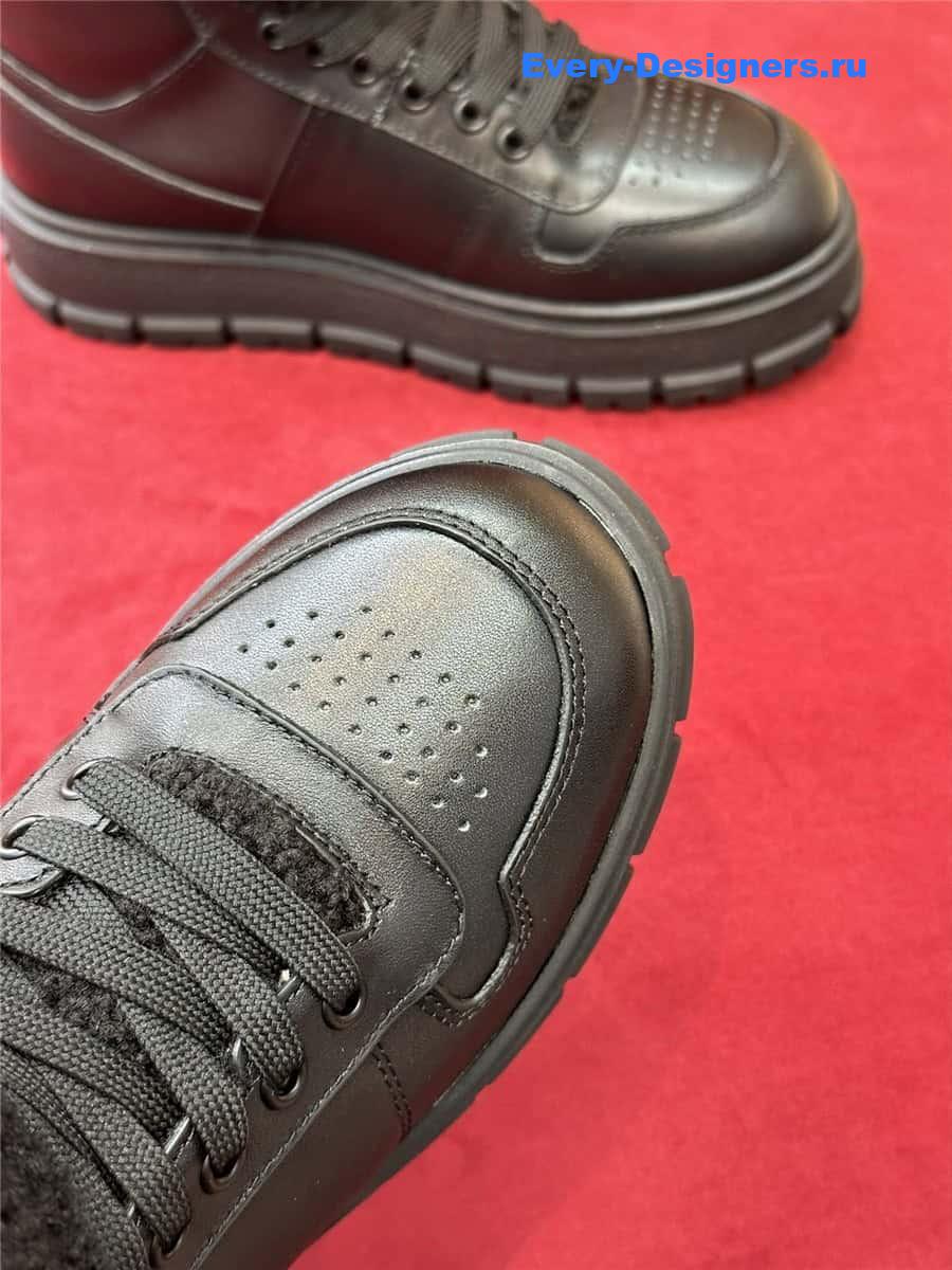 Pra*a triangle-logo high-top leather sneakers
