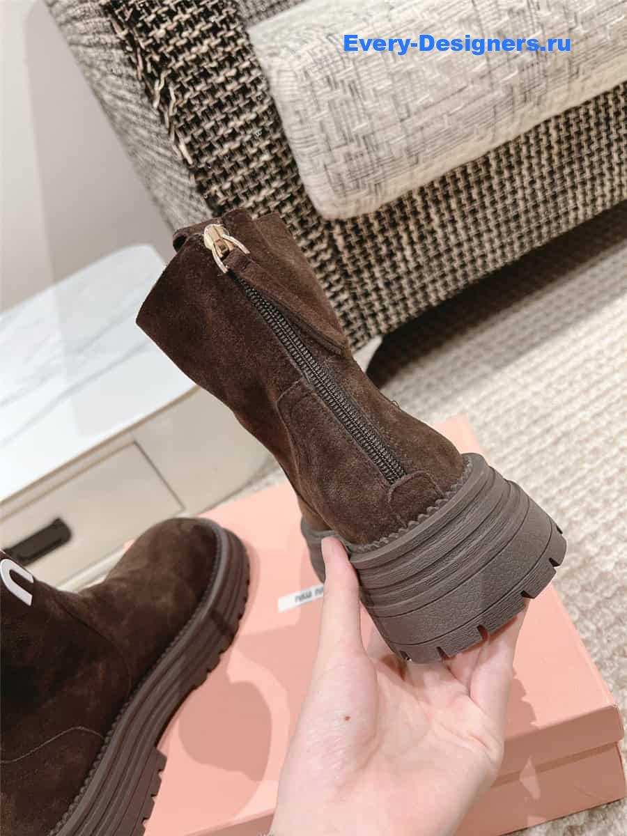 Miu Miu Logo Sedue Platform Ankle Boot