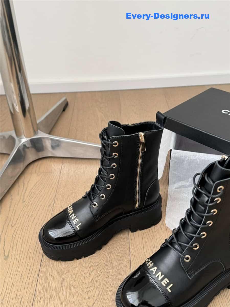 Ch**el black platform high top boots