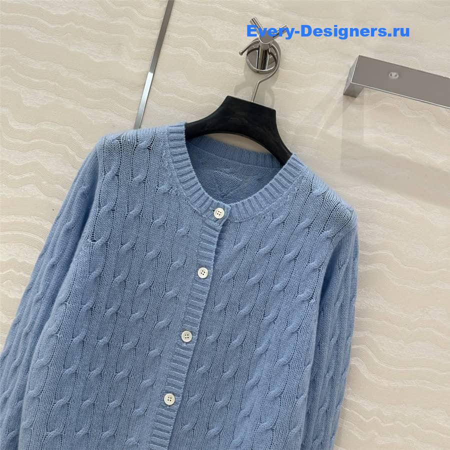 Pra*a baby blue round neck cardigan