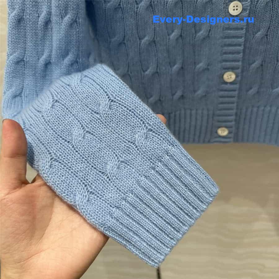 Pra*a baby blue round neck cardigan