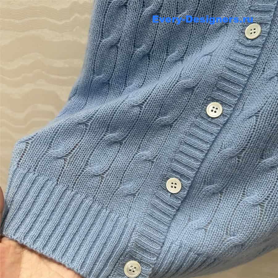 Pra*a baby blue round neck cardigan