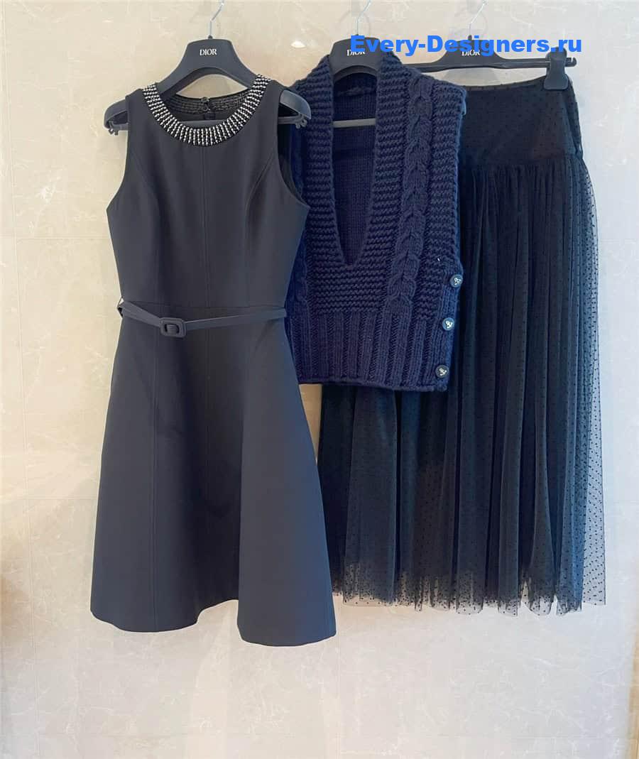 D10r silk wool hand-beaded dress