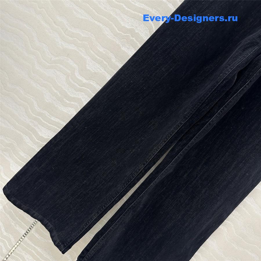 M1um1u denim tulle straight pants