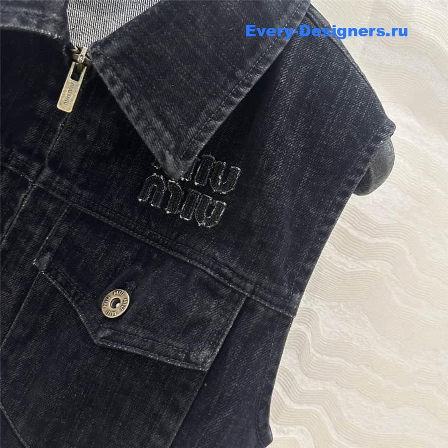 M1um1u denim short vest