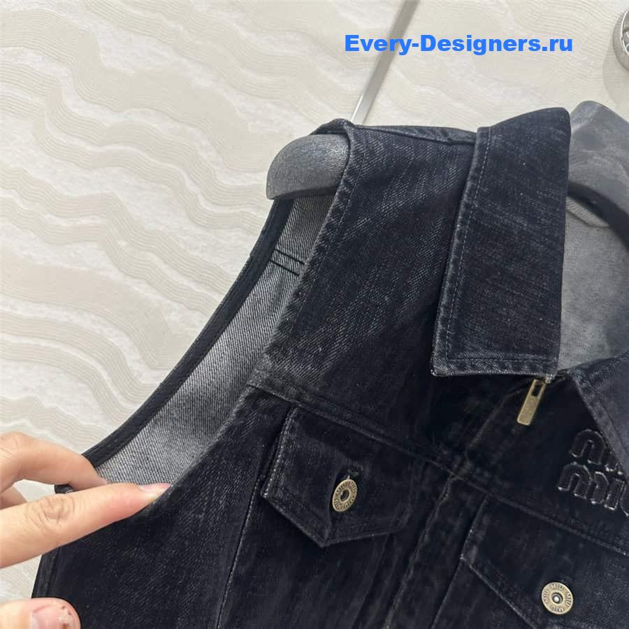 M1um1u denim short vest