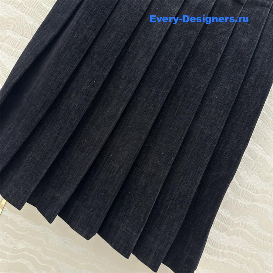 M1um1u denim pleated skirt