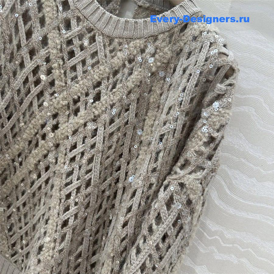 BC Hollow Crochet Sweater Beige