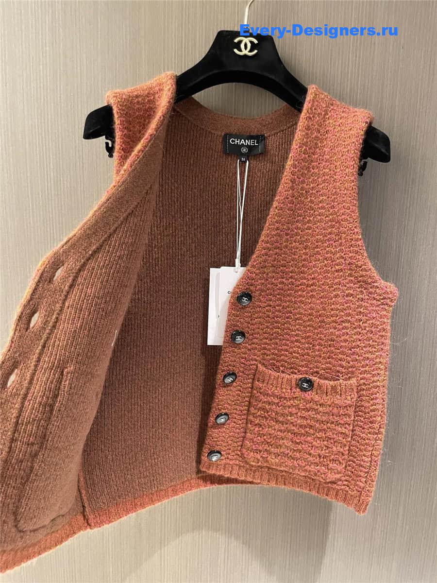 CC Orange Pocket Knit Vest