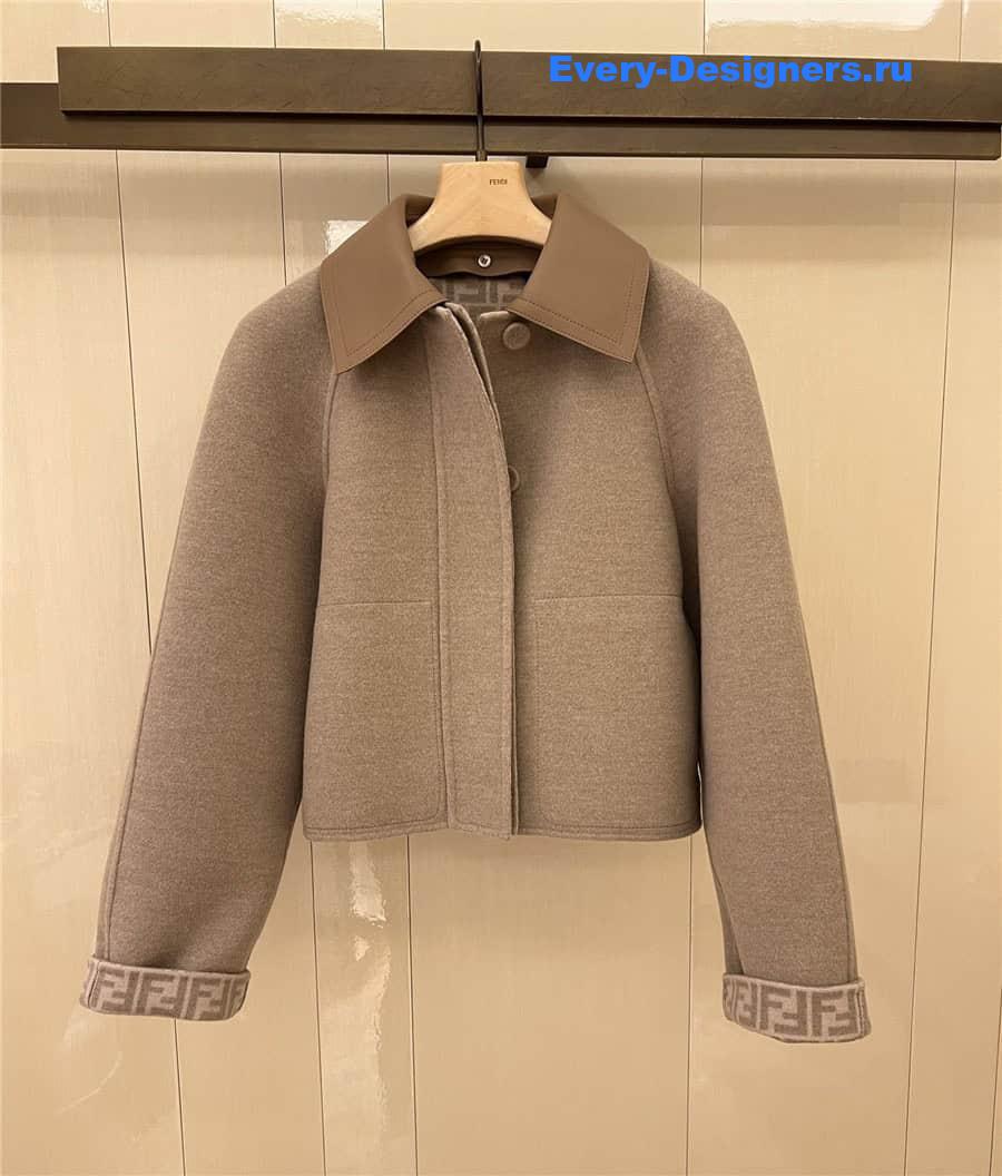 F**di shearling collar coat