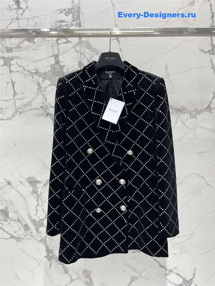 Balmain velvet suit