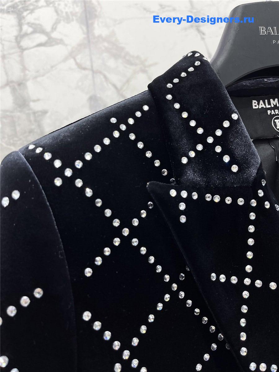 Balmain velvet suit