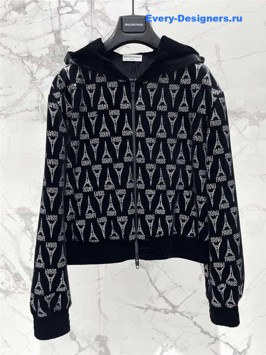 Ba1en*iaga skinny zip hoodie