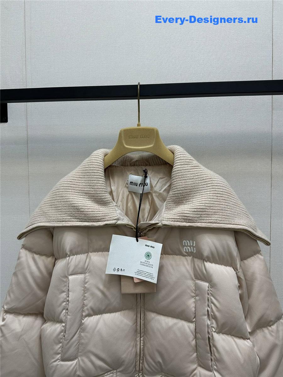 M1um1u wool collar down jacket