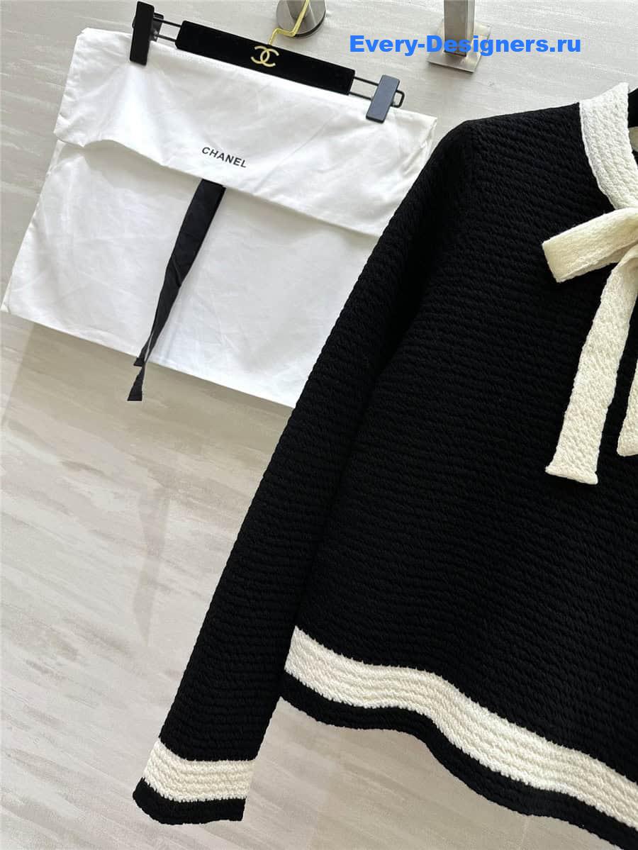 CC Bow Wool Sweater Black
