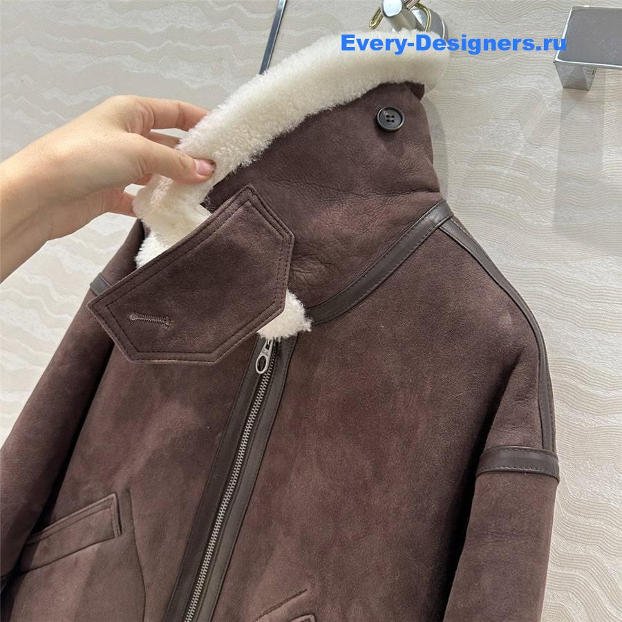 L0r0 P1ana brown leather jacket