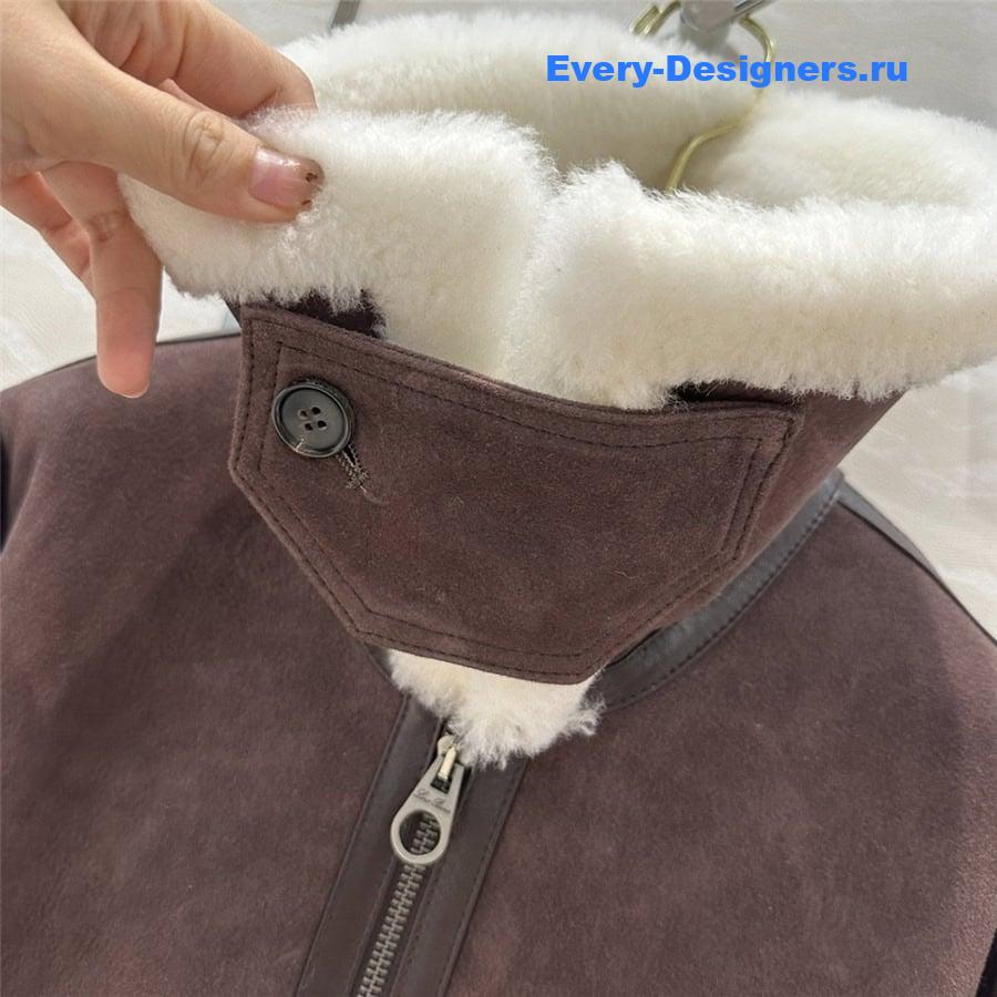 L0r0 P1ana brown leather jacket