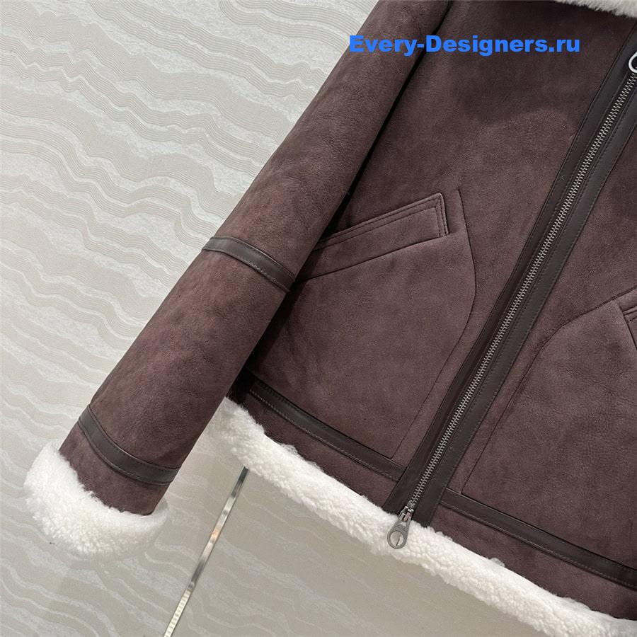 L0r0 P1ana brown leather jacket