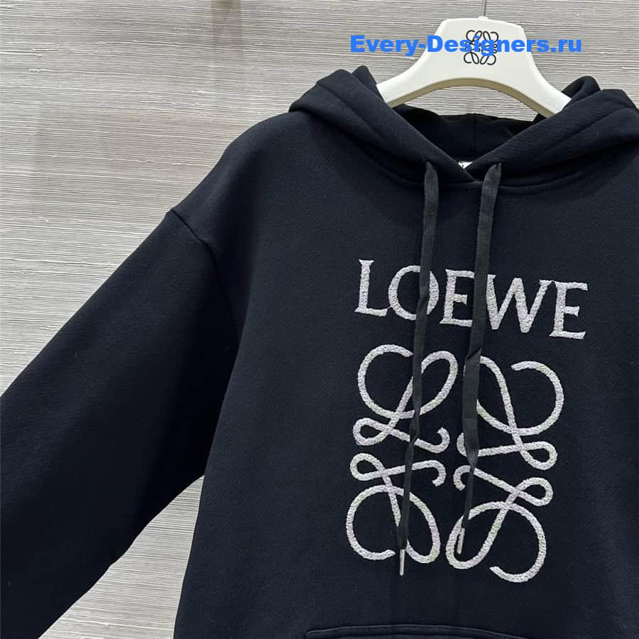 L0ew* embroidered logo hoodie black