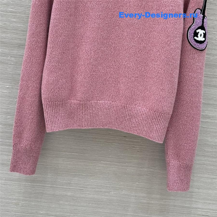 CC Applique Knit Sweater in Pink